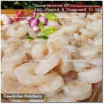 Shrimp prawn udang IQF VANNAMEI PND (Peeled & Deveined) 31-40 price/pack 1kg +/-64pcs